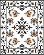 Ornate Floral Motif Brown Brown Rug