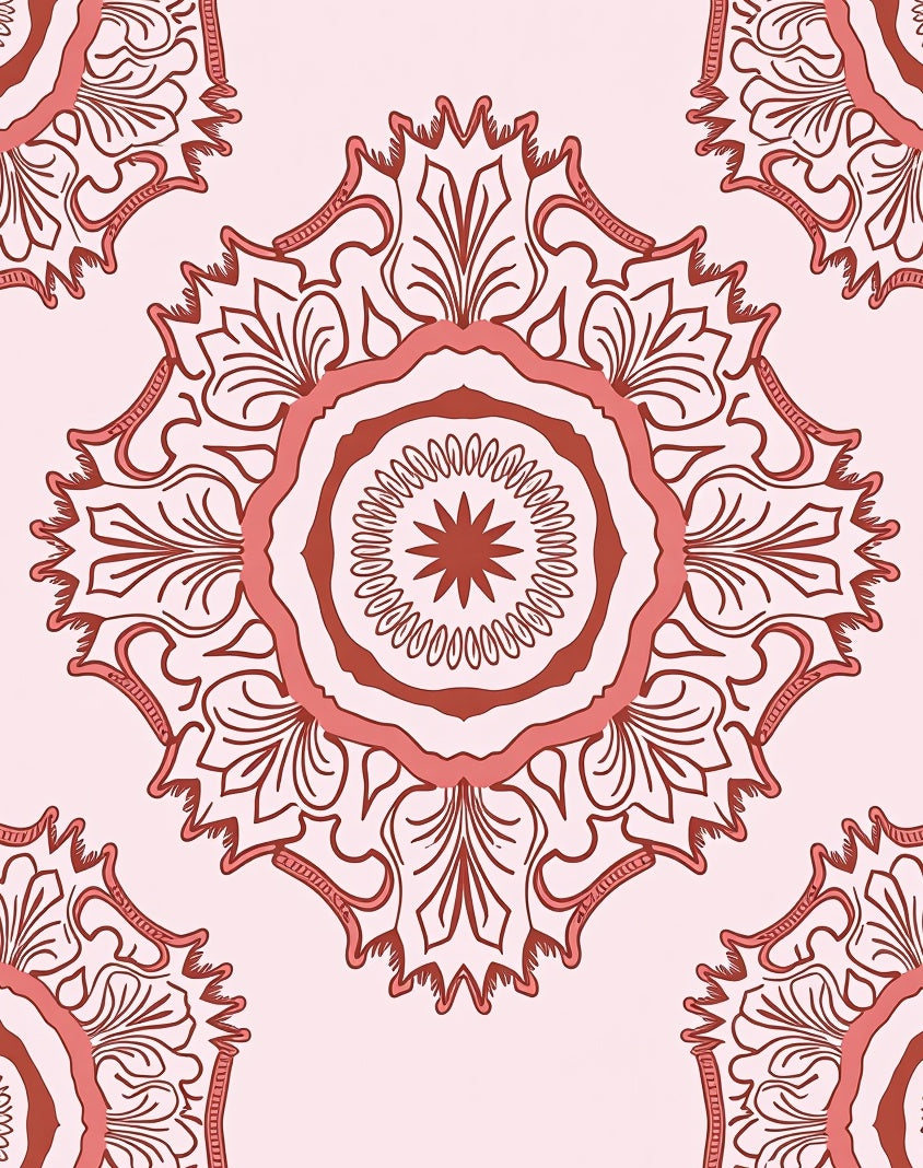 Mandala Inspired Floral Medallion Design Rug