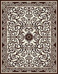 Ornate Dark Floral Swirl Pattern Rug