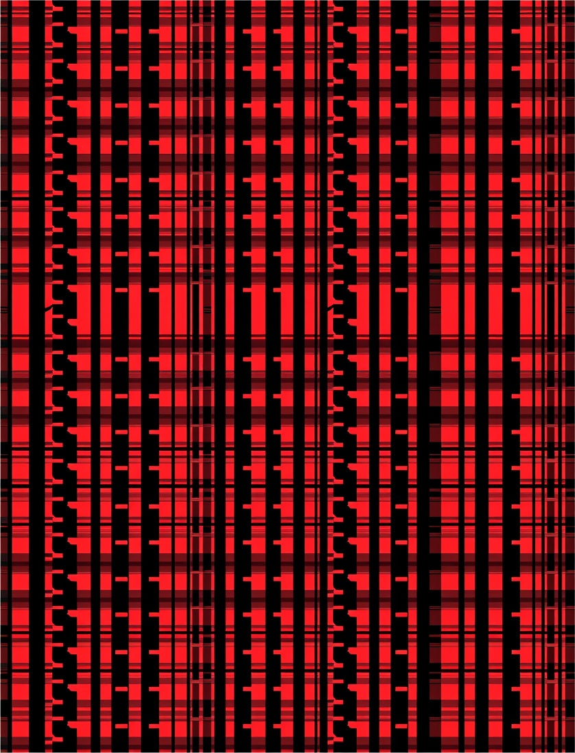 Bold Red Black Plaid Pattern Rug