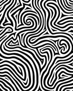 Abstract Black White Swirl Pattern Rug