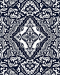 Ornate Black White Symmetry Pattern Rug