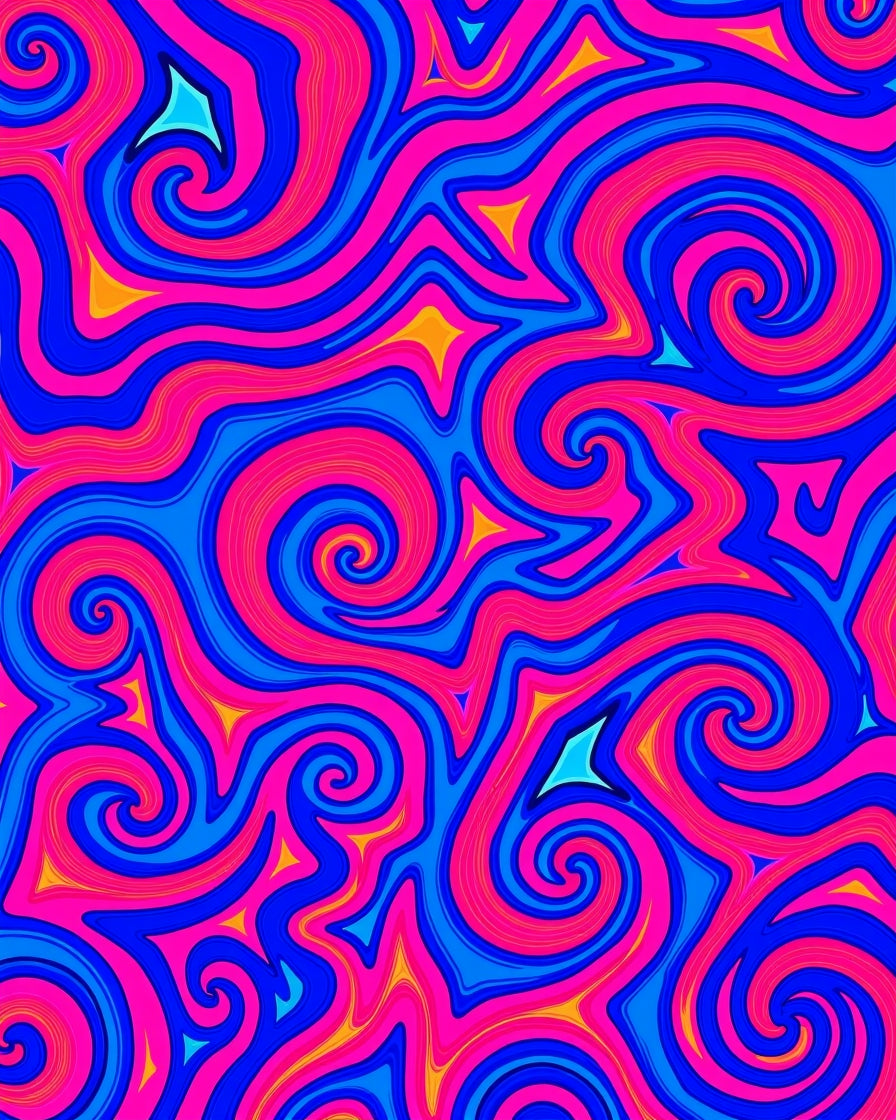 Vibrant Swirl Triangles Pattern Rug