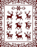 Deep Red Woodland Creature Ensemble Rug