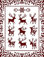 Deep Red Woodland Creature Ensemble Rug
