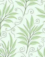 Green Leafy Vine Pattern Rug