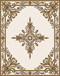 Ornate Gold Filigree Classic Frame Rug