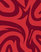 Bold Red Swirl Pattern Rug