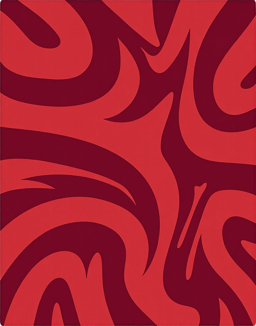 Bold Red Swirl Pattern Rug