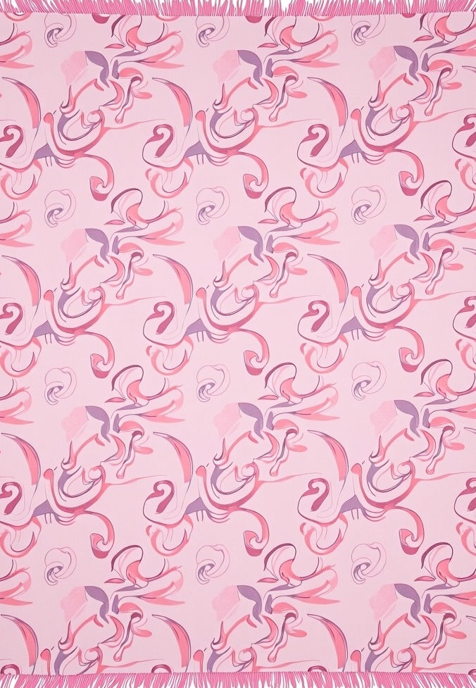 Pink Swirl Abstract Watercolor Rug