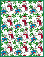 Festive Snowman Holly Garland Rug