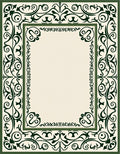 Green Scrollwork Elegant Ornate Rug