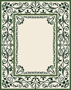 Green Scrollwork Elegant Ornate Rug