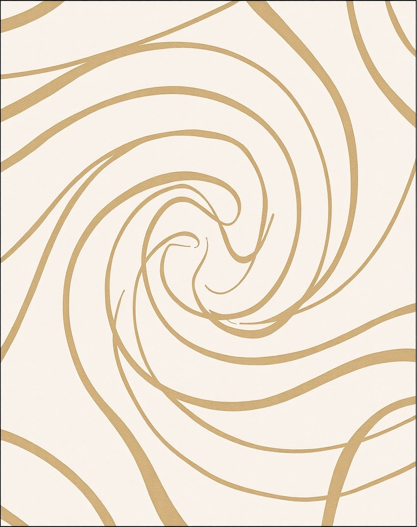 Swirling Golden Abstract Lines Rug