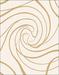 Swirling Golden Abstract Lines Rug