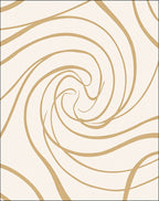 Swirling Golden Abstract Lines Rug