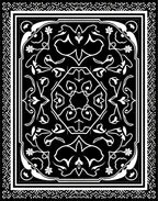 Classic Black White Floral Arabesque Rug