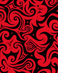 Bold Red Swirl Pattern Rug