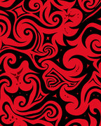 Bold Red Swirl Pattern Rug