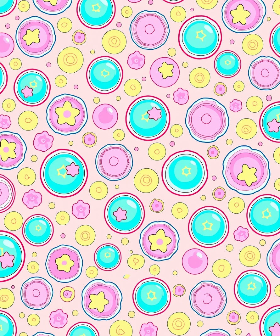 Playful Circles And Stars Pattern Rug