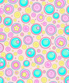 Playful Circles And Stars Pattern Rug