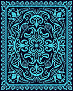 Elegant Floral Swirls With Border Rug