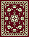 Ornate Floral Border Design Rug