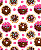 Cute Donut Pattern With Pink Dots Rug