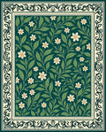 Dark Floral Vine Pattern Rug