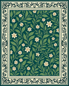Dark Floral Vine Pattern Rug