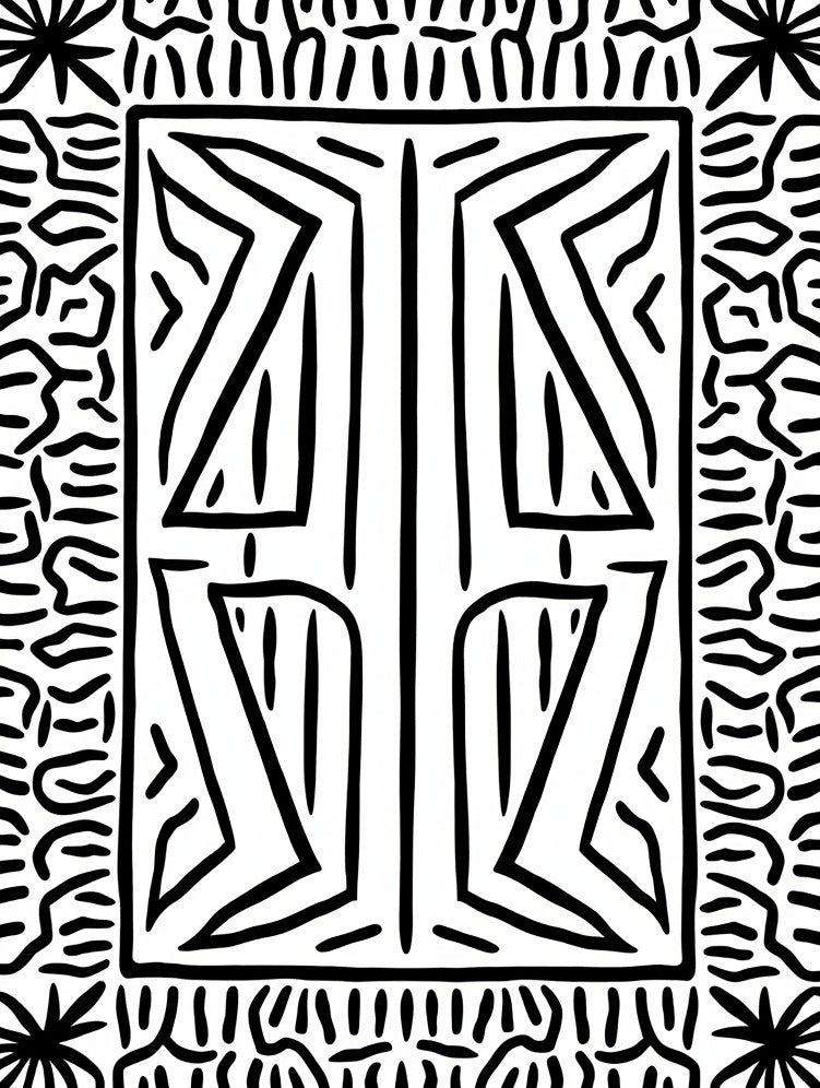 Bold Abstract Geometric Lines Rug