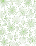 Simple Line Art Floral Pattern Rug