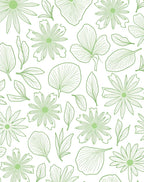 Simple Line Art Floral Pattern Rug