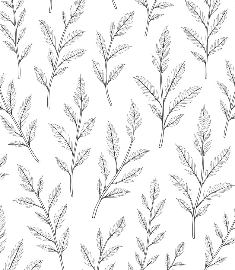 Elegant Leaf Branch Line Art Rug