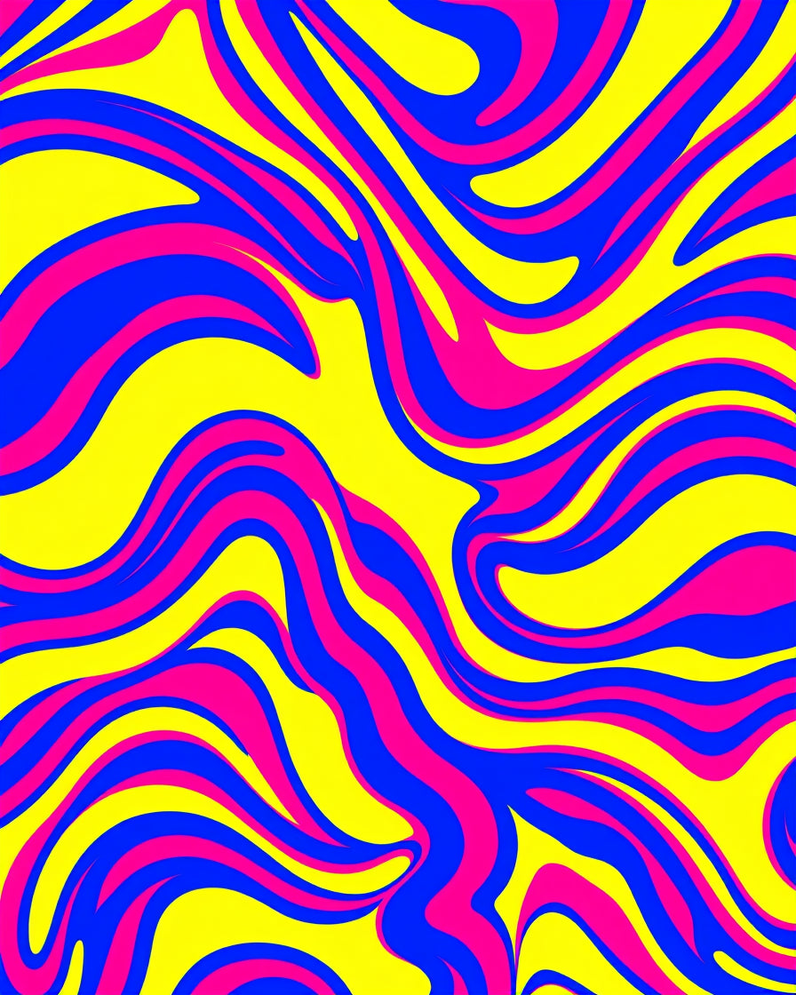 Vibrant Wavy Swirls Pattern Rug