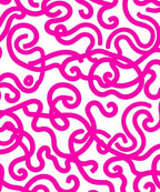 Energetic Pink Swirl Pattern Rug