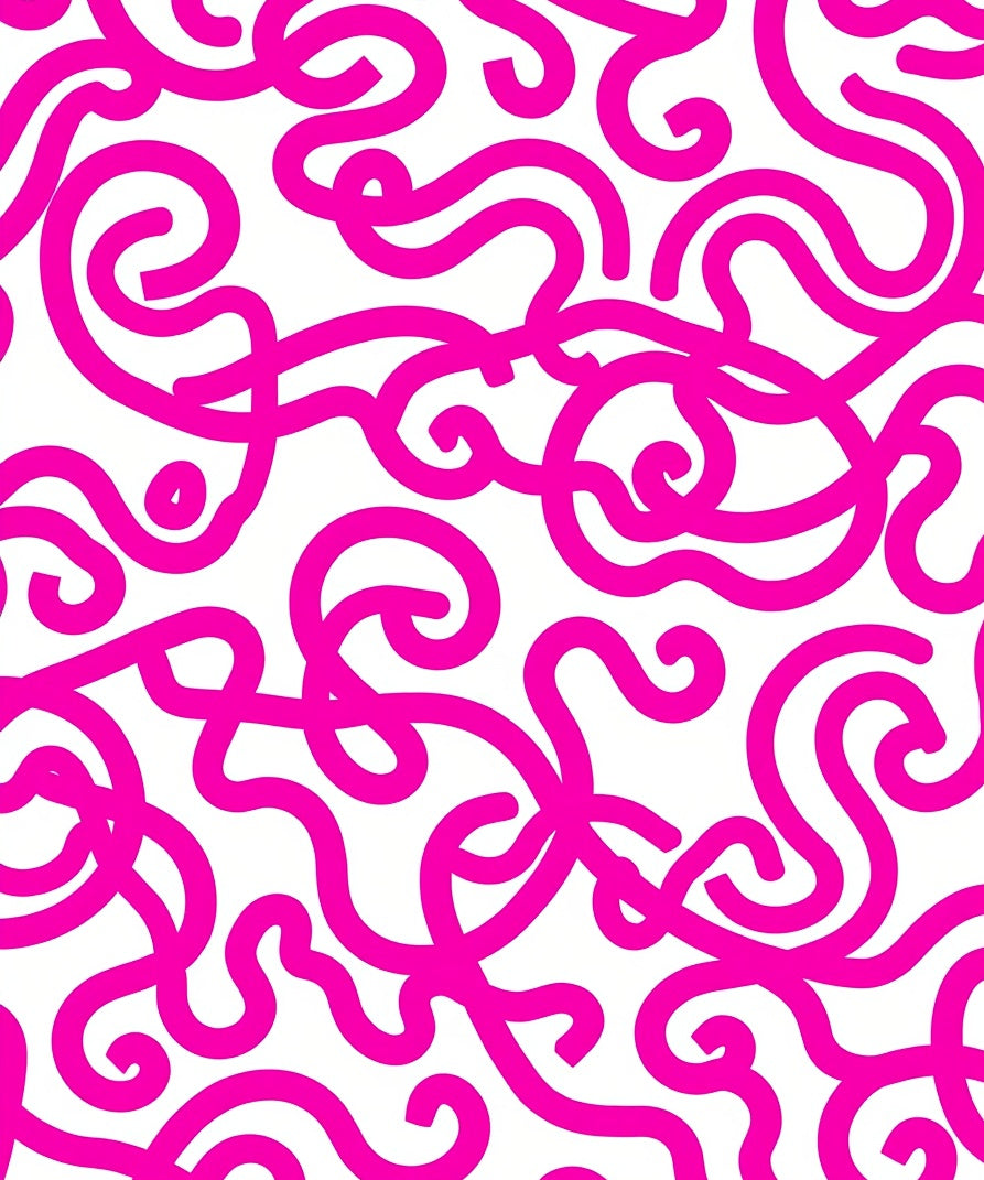 Energetic Pink Swirl Pattern Rug