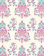 Elegant Floral Damask Pattern Rug