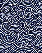 Abstract Swirls Wavy Lines Pattern Rug