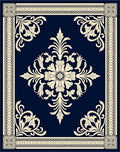 Elegant Cream Floral Damask Outline Rug