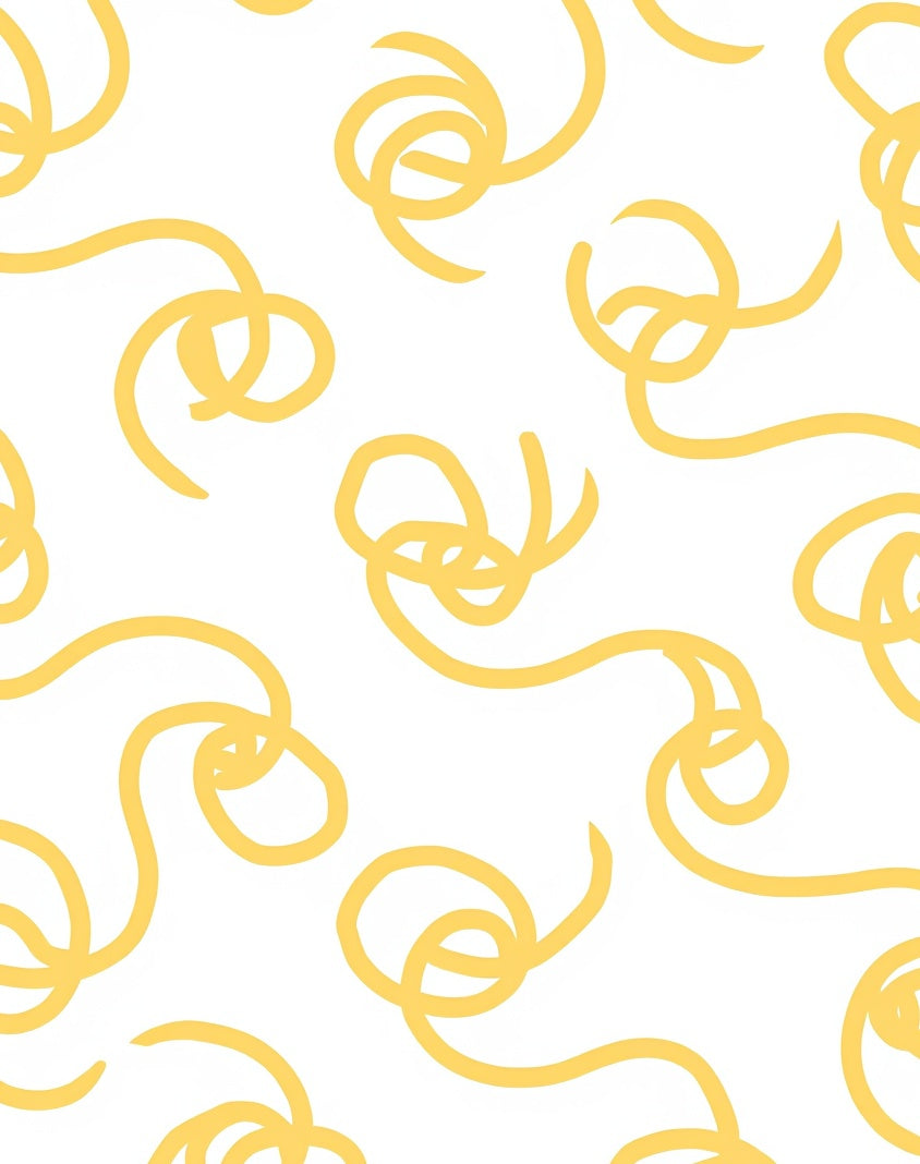 Abstract Swirls Yellow Design Rug