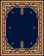 Ornate Gold Red Floral Border Rug