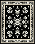 Classic Black White Ornate Pattern Rug