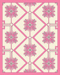 Pink Petal Geometric Patterned Design Rug