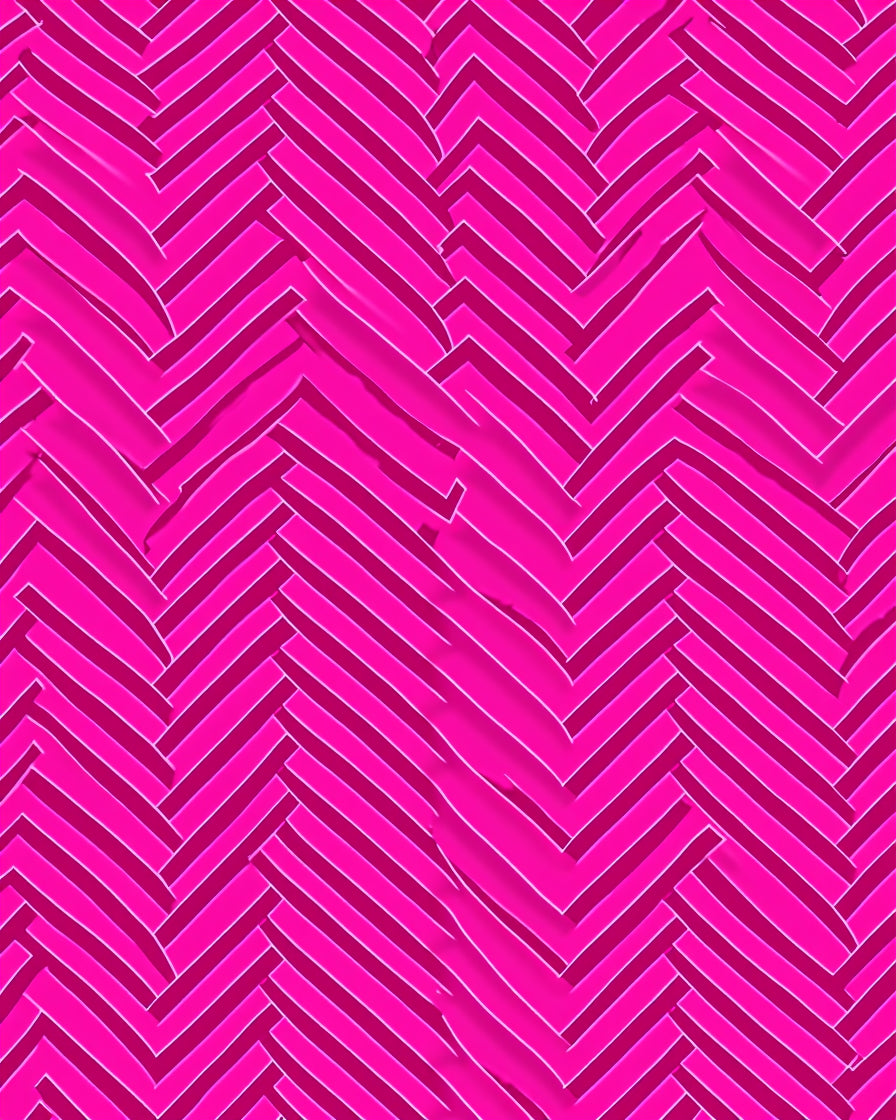 Vibrant Pink Herringbone Pattern Rug