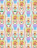 Playful Whimsical Floral Pattern Rug