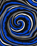 Bold Blue White Swirl Pattern Rug