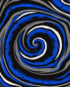 Bold Blue White Swirl Pattern Rug