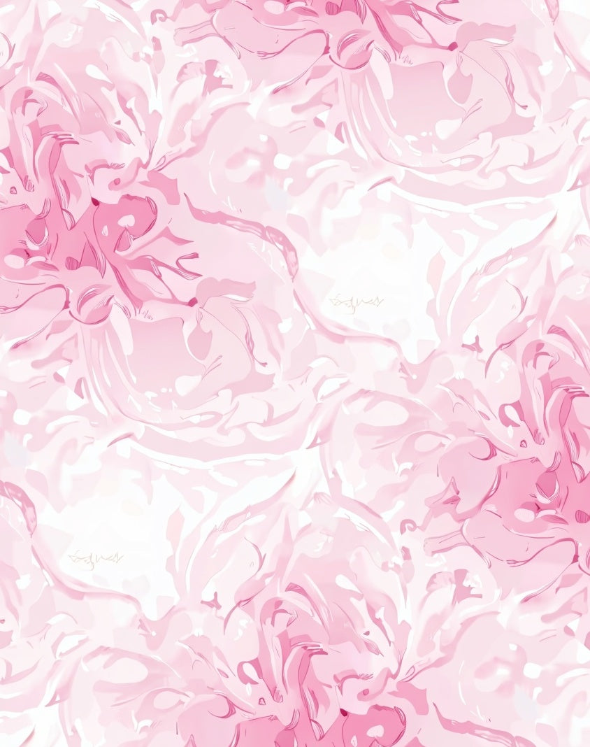 Soft Pink Floral Swirl Pattern Rug