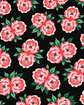 Bold Floral Arrangement On Black Rug